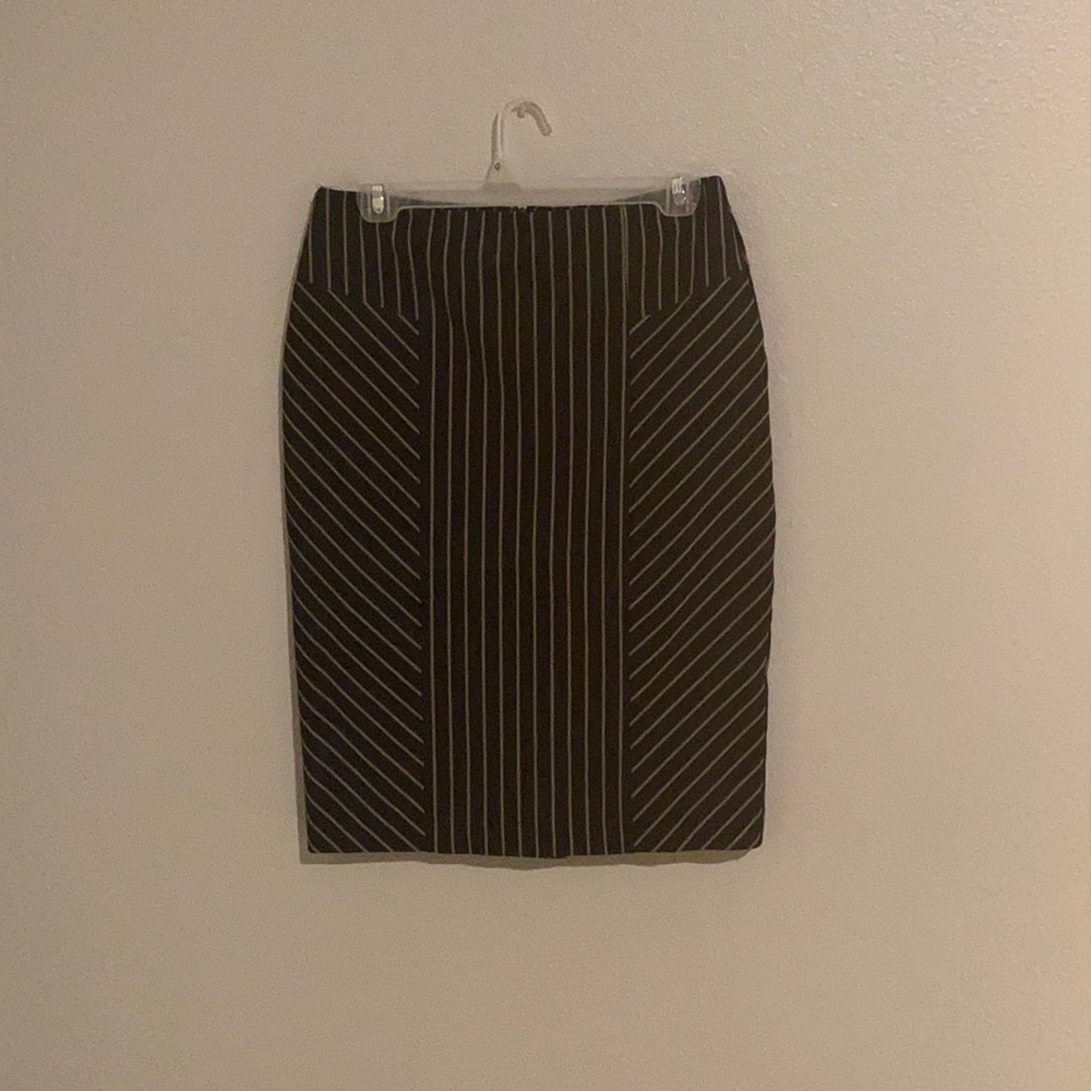 Pinstripe Pencil Skirt